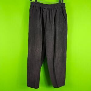 Vintage Soleil Women's Corduroy Pants 18 Short Brown Elastic Waist Pockets